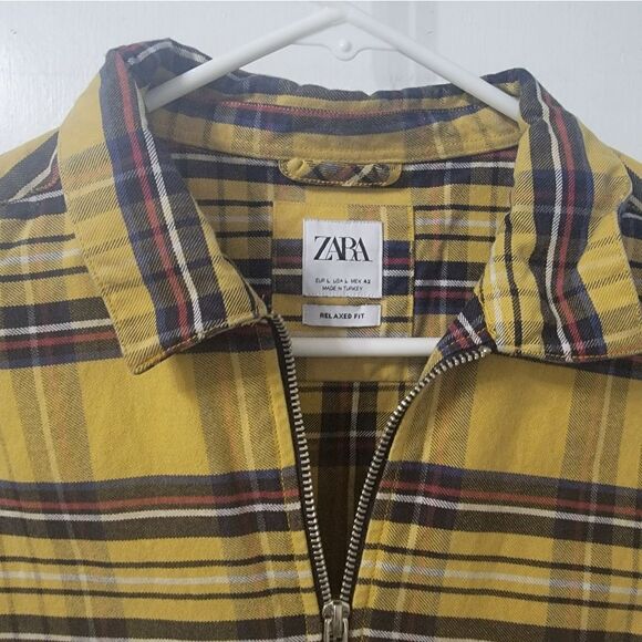 Zara zip up shirt jacket sz large - Picture 3 of 5